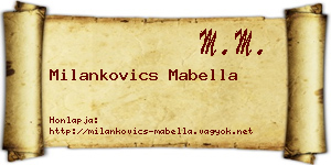 Milankovics Mabella névjegykártya